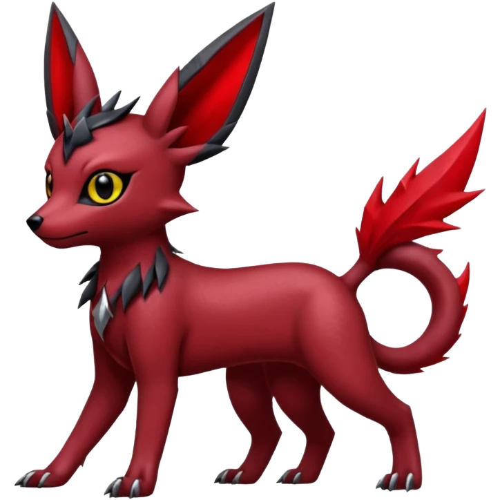  Shiny edgy dark gloomy red gothic cool badass emo-Poochyena-Umbreon-Salandit-Jolteon-fusion emoji