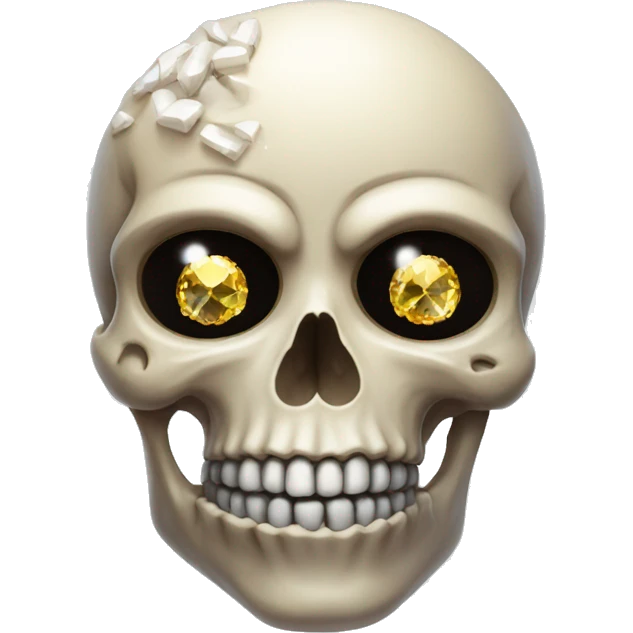 skull with a brain in it and gems as eyes  emoji