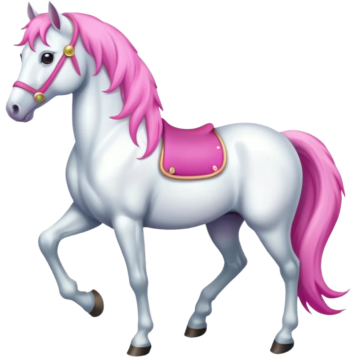 a white horse with pink mane emoji
