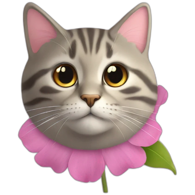 Chat sur un fleure emoji