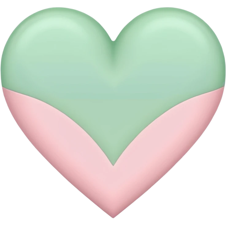 A half pastel green half pastel pink heart emoji
