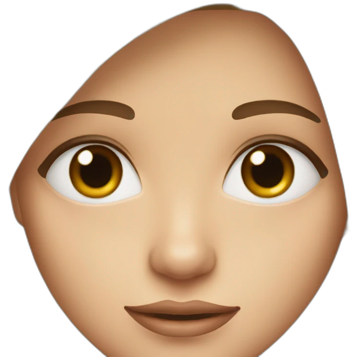 Girl with one dark brown eye and the other light brown eye emoji