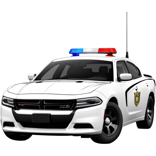 Police Car - Dodge Charger Pursuit (Model Year: 2022) (Iconic colour: Black and white) emoji