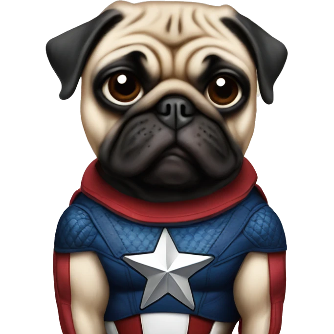Captain America pug emoji