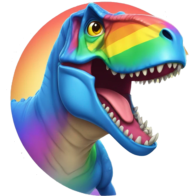Rainbow t-Rex  emoji