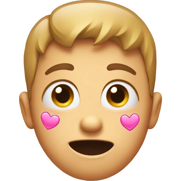 A shy emoji with pink heart  emoji
