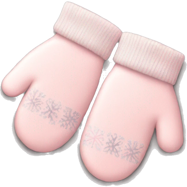 Pale pink Christmas mittens  emoji
