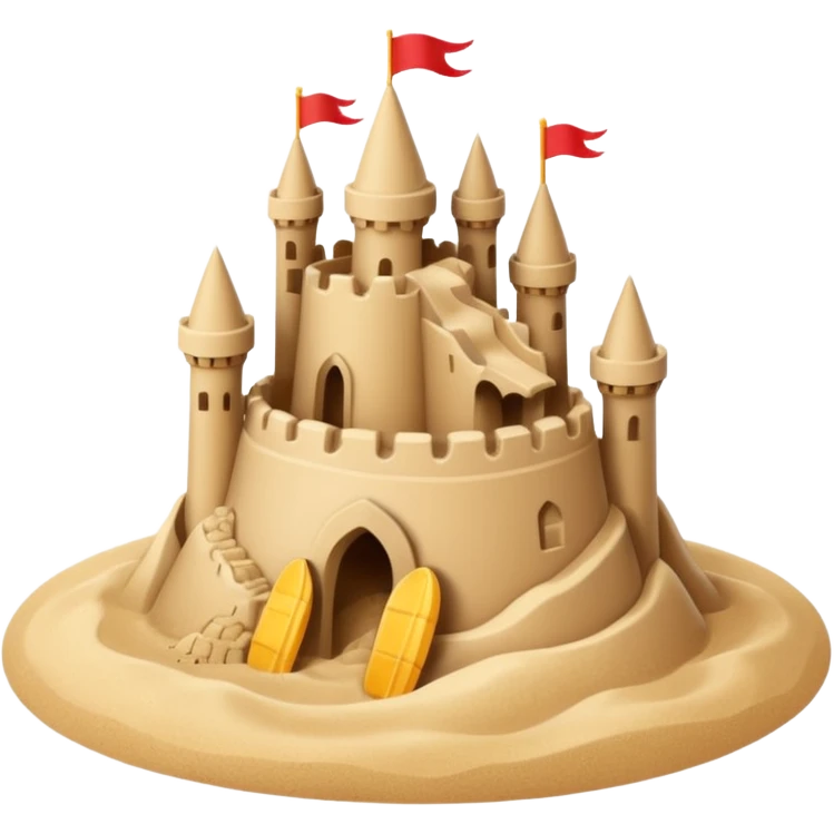 sandcastle in the beach emoji