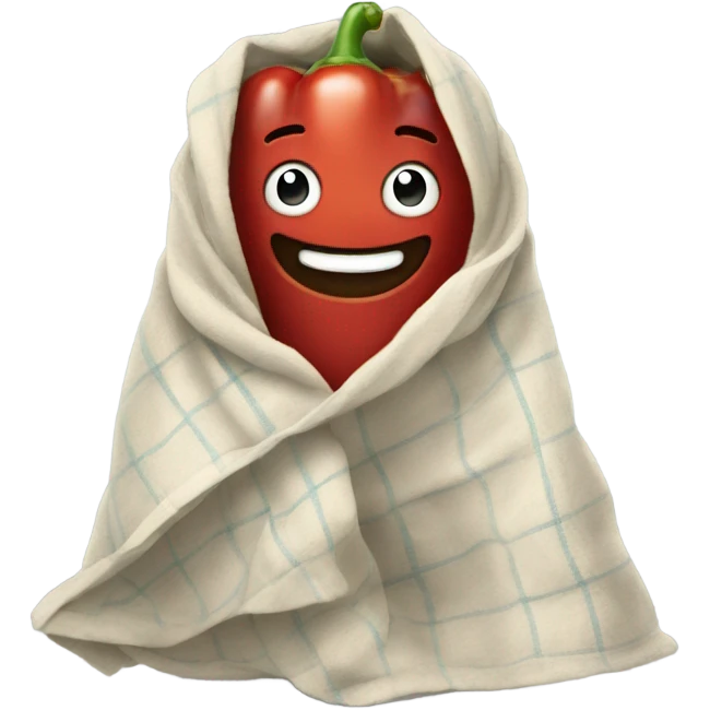 happy pepper in blanket emoji