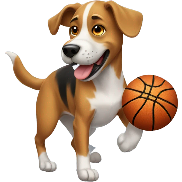 Dog playing basketball  emoji