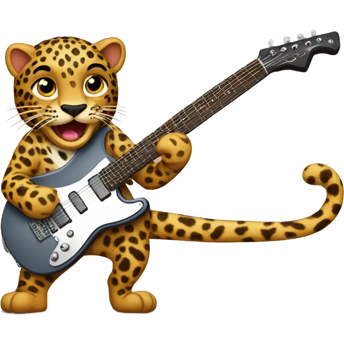 leopard playing guitar emoji