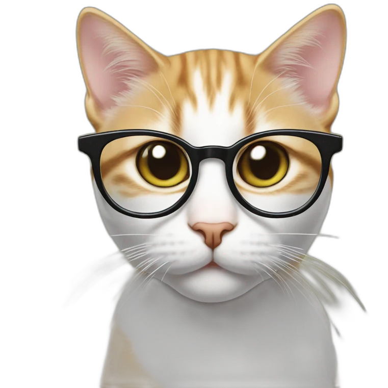 cat wearing glasses on frame , write Smoodh Don emoji