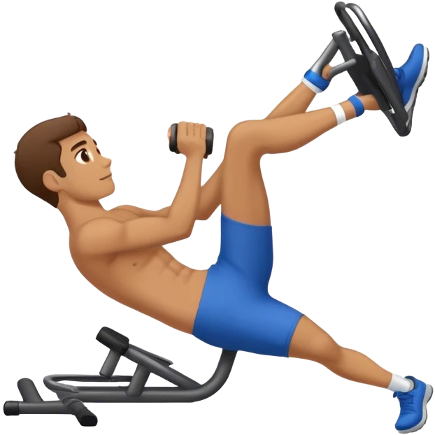 man laying down bicycle-crunches exercise emoji