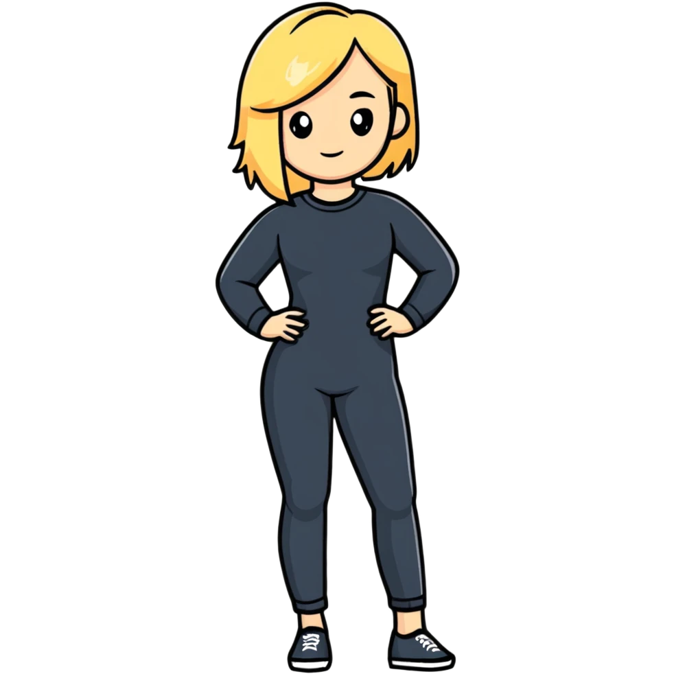 fashionable blonde model in a confident full body pose emoji