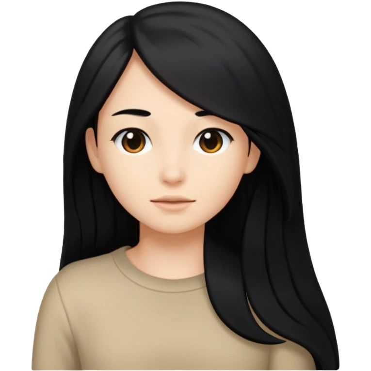  pero cámbiale el pelo largo por uno corto no tan corto que le llegue a los hombros pero con el pelo negro  emoji