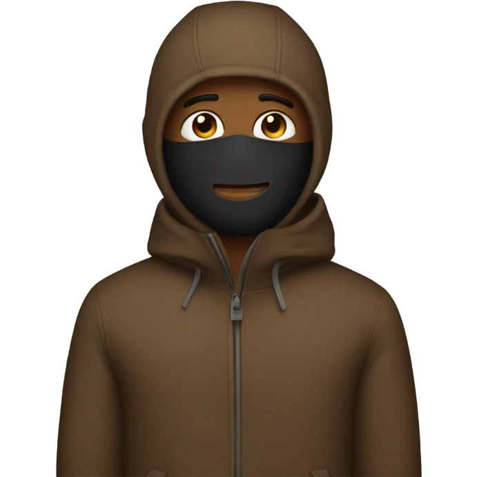 Brown male with a ski mask on emoji