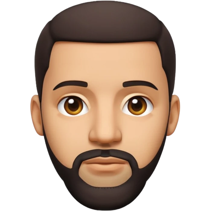 Create an iOS-style emoji of deake. Neutral facial expression, no emotion. Front-facing head only, clean Apple emoji aesthetic, smooth shading, simple shapes, no text, no accessories, plain background. emoji