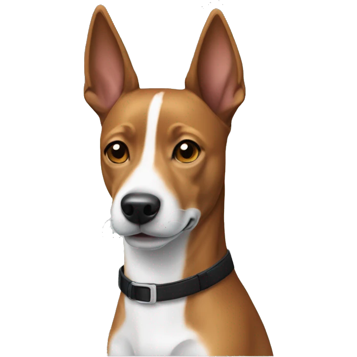 create an emoji of a black and white basenji female dog emoji