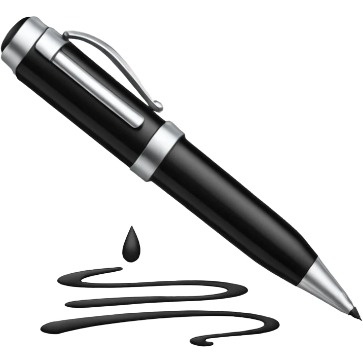Emoji iOS d’une signature manuscrite : un petit gribouillage fluide au trait fin, style signature rapide au stylo. emoji