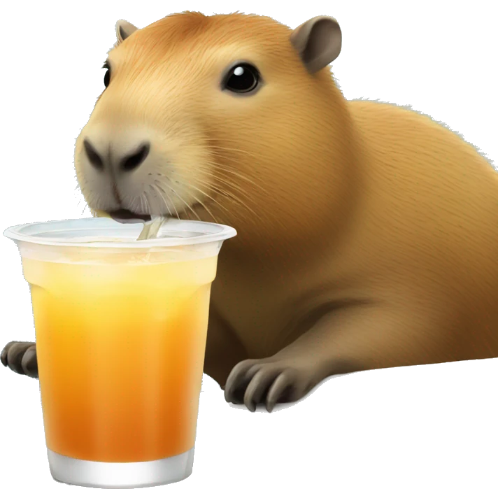 Capybara drinking boba emoji