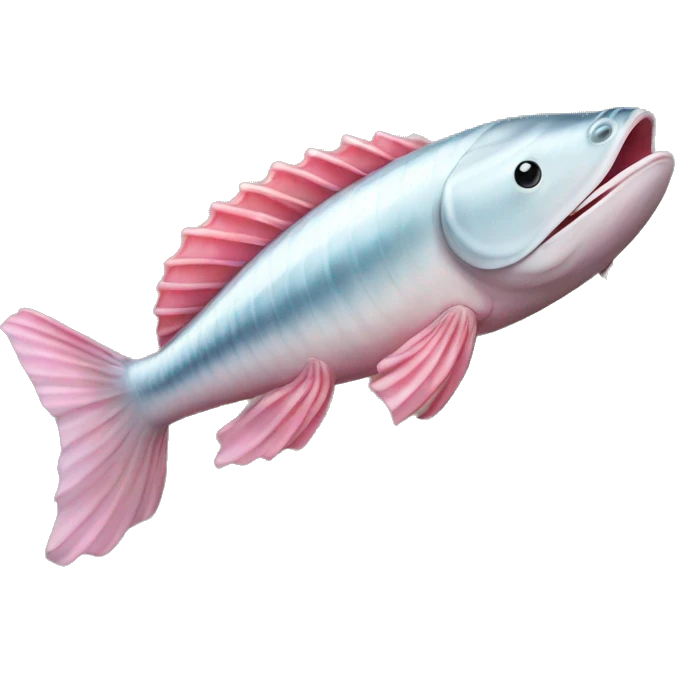 oarfish with sinuous long silver body and pink tend emoji