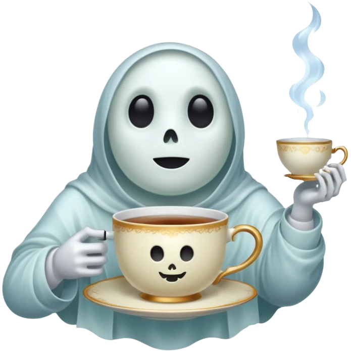Ghost with tea emoji