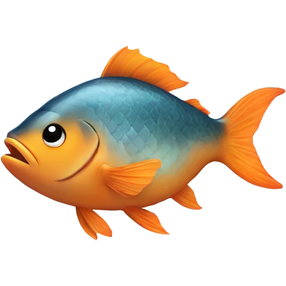 Fish with peach emoji