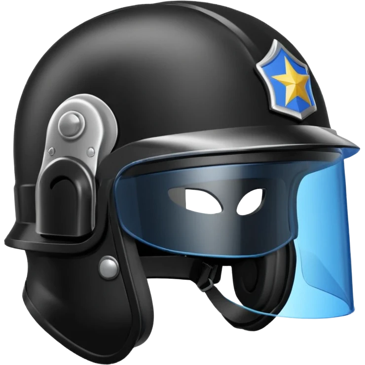 Police riot helmet with visor
 emoji