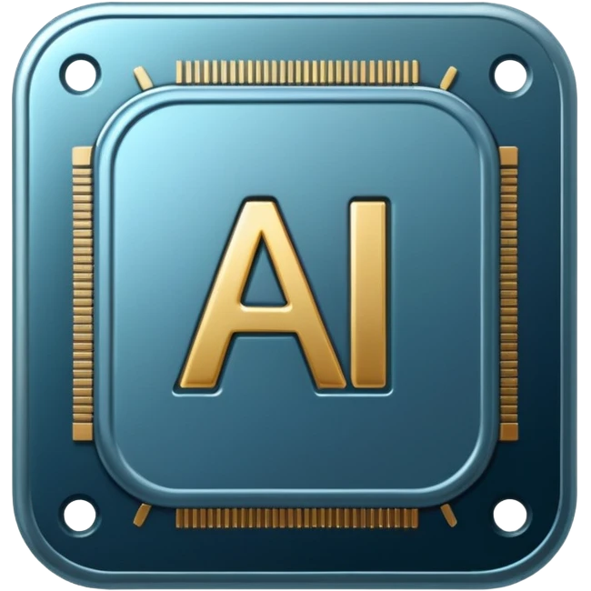 AI라고 글씨가 적힌 AI 칩 혹은 데이터 emoji