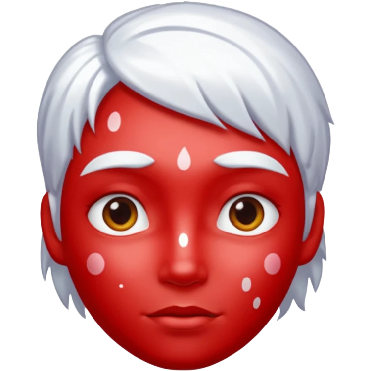 Red shiny guy with sus spots and white shiny hair emoji