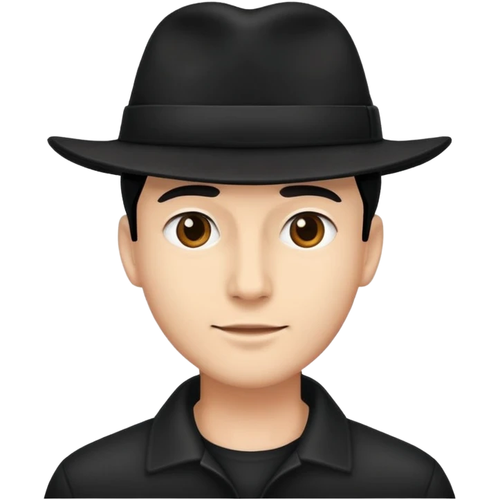 man wearing a black hat emoji
