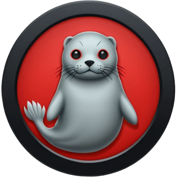 iOS sticker, summoning seal, black circle, red symbol, minimal emoji