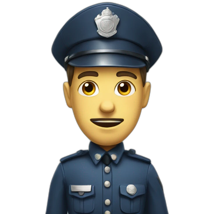 French policeman with a nasty look emoji