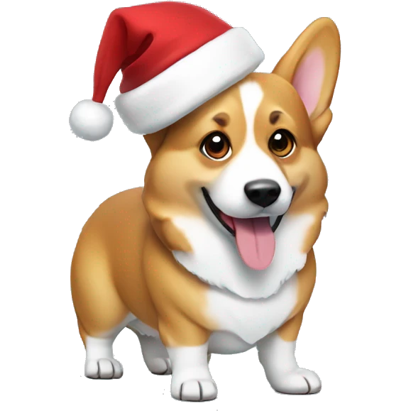 Corgi with Santa hat emoji