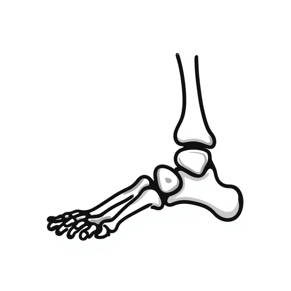 skeletal foot anatomy, foot bones structure, anatomical drawing of foot bones emoji
