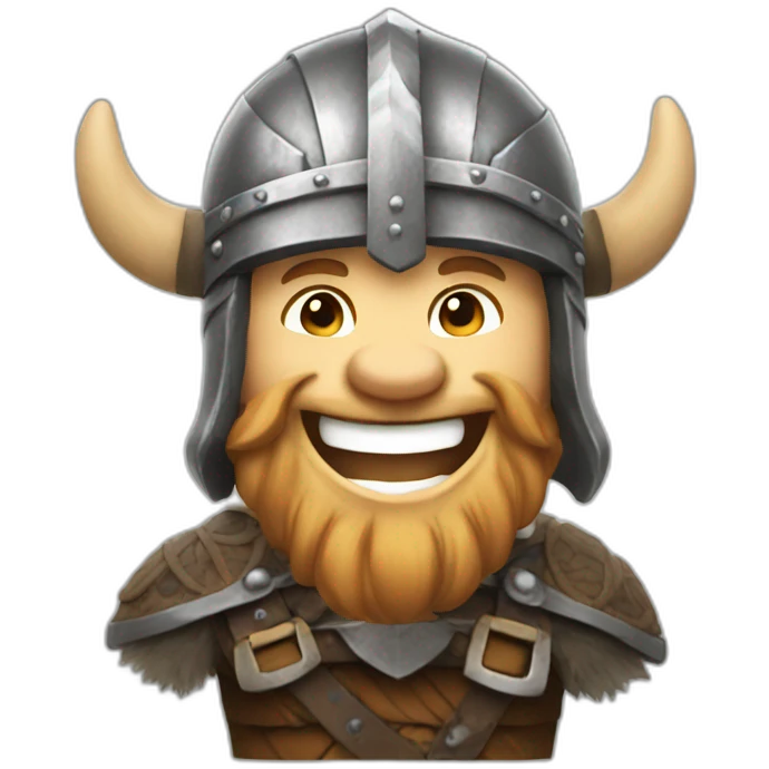 Happy laughing viking emoji