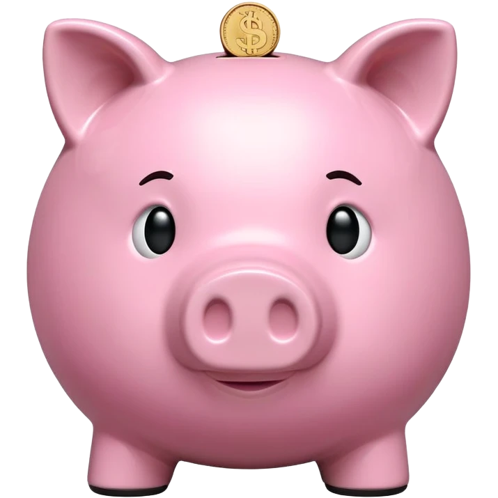 pink piggy bank with coin slot emoji