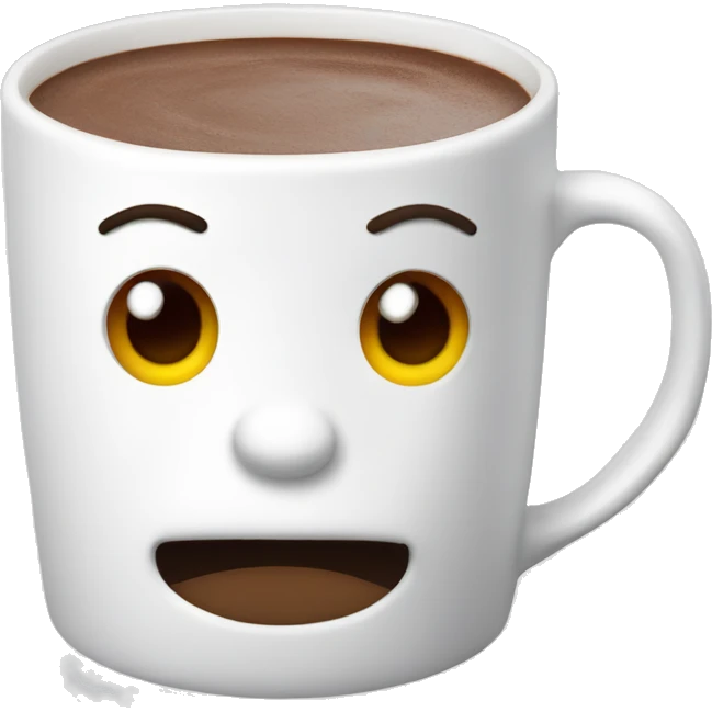 Hot chocolate in a white cute mug emoji