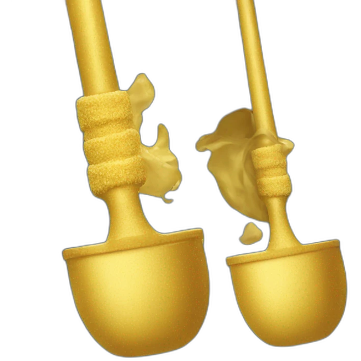 Trump with a golden toilet brush in his hand emoji