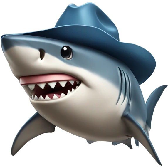 Shark with a cowboy hat emoji