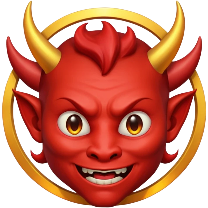 Winking devil with halo emoji