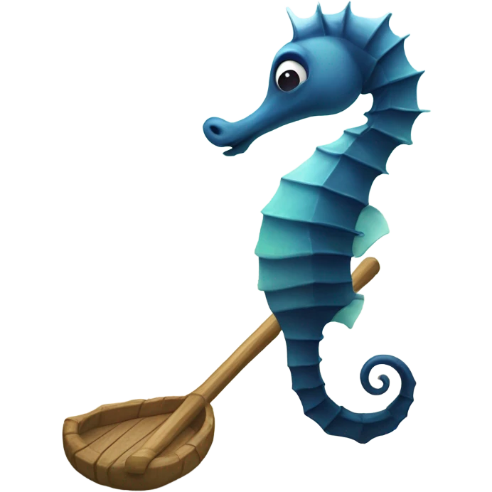 Seahorse holding an oar emoji