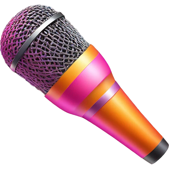Orange and pink gradient shiny handheld microphone  emoji