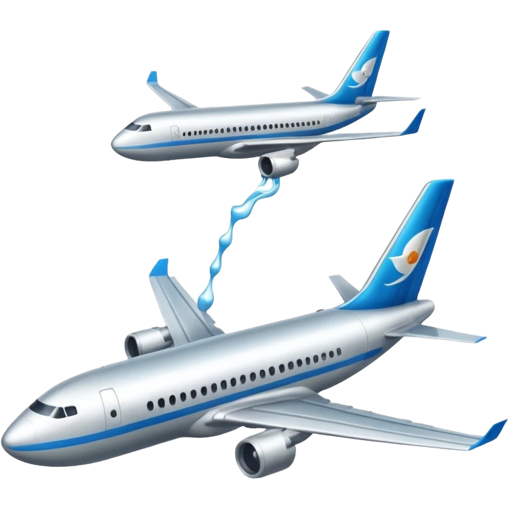 Fuel being put into airplane wing tank emoji