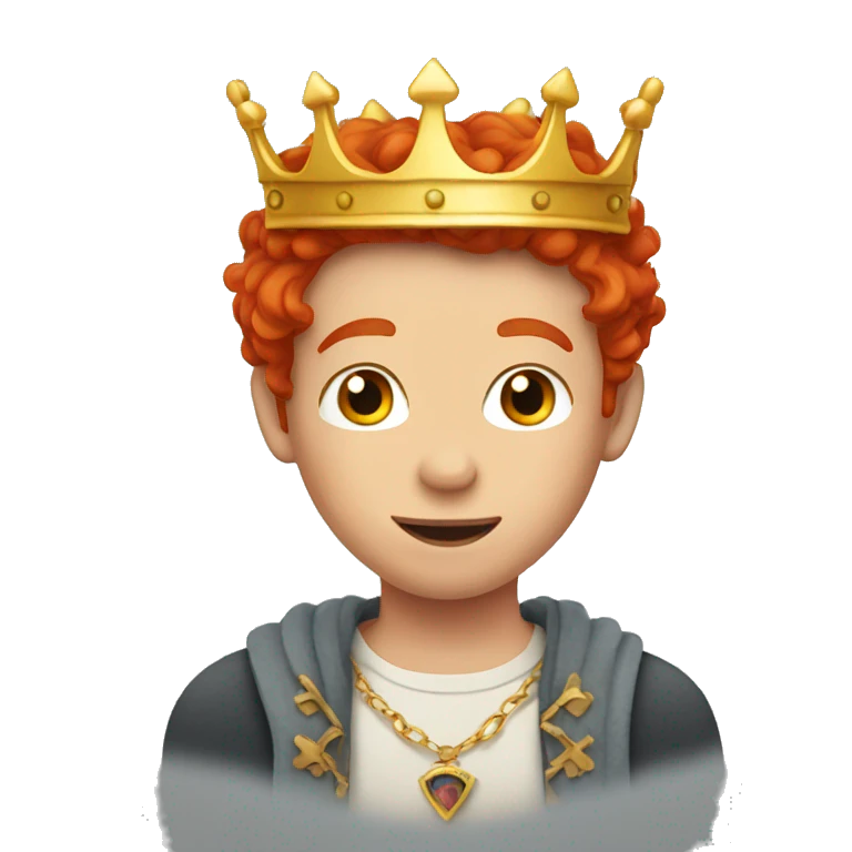 red hair boy with a crown emoji