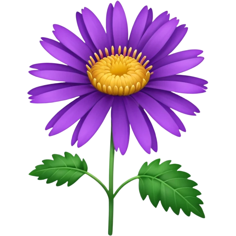 single Aster, straight stem emoji