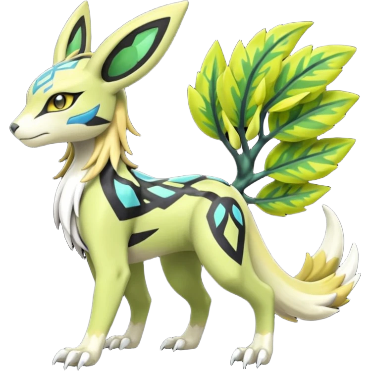  Exotic Planty Meloetta-Zygarde-Zeraora-Renamon-Protogen-Palkia-hybrid-fusion-Fakémon-creature, full body emoji