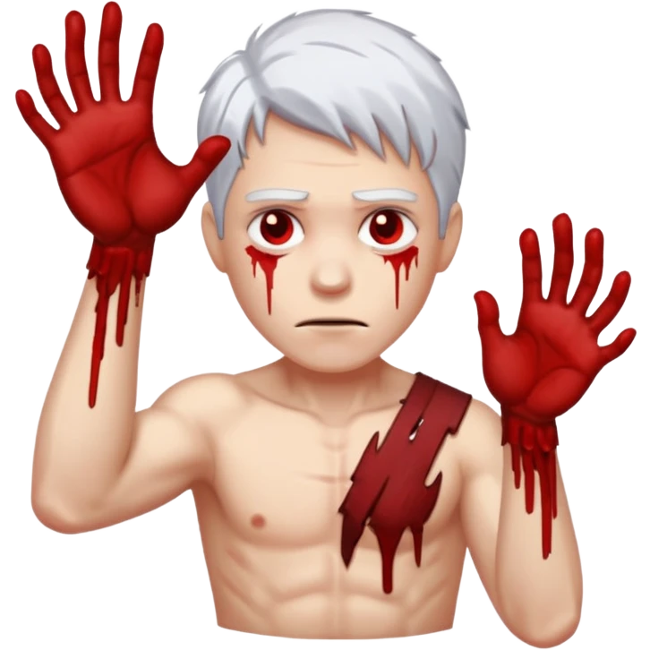Man with arm ripped off white hair  emoji
