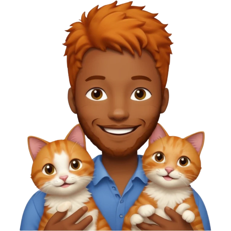 black guy with orange cat emoji