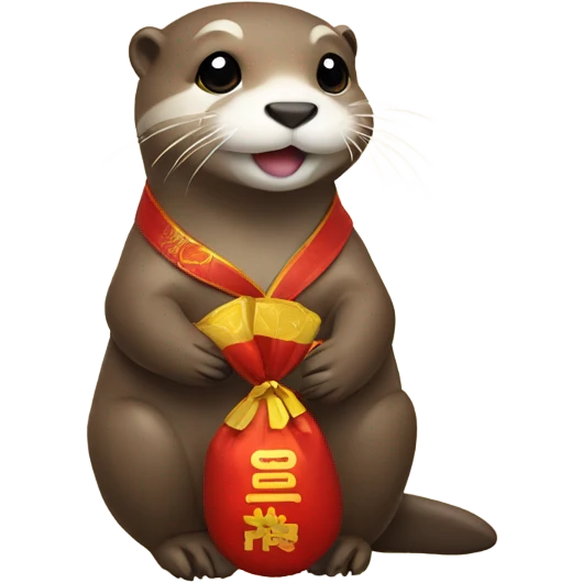 an otter with new year lucky pouch emoji